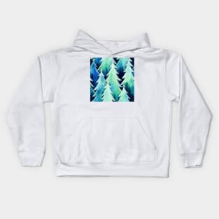 Christmas Tree Watercolor Geometric Design Kids Hoodie